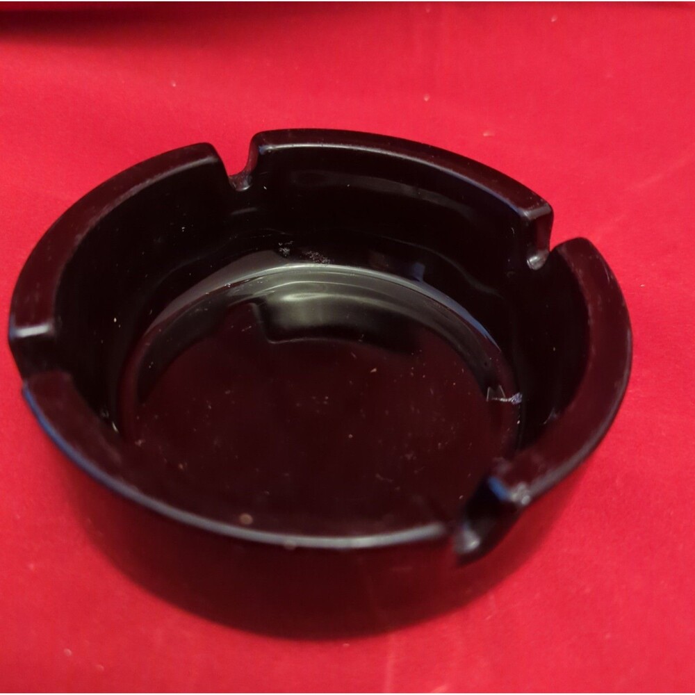 Arc International made in France Black Heavy Glass Ashtray - Vintage 4.25"